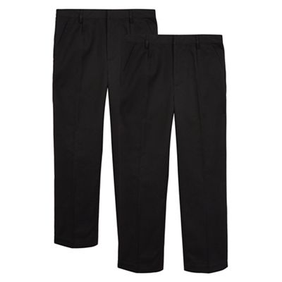 Pack of two black generous fit school trousers